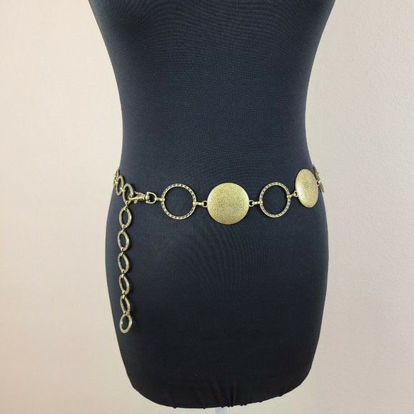 Accessories - Vintage Womens Boho Gold Tone Belt 39"